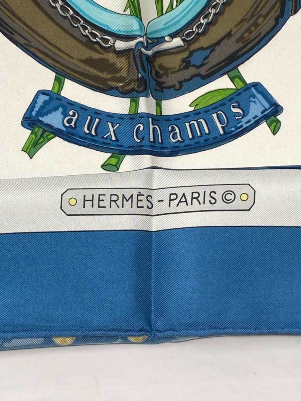 Hermes Silk Scarf Vintage Aux Champs Carre 90 By Caty Latham - Picture 3 of 16